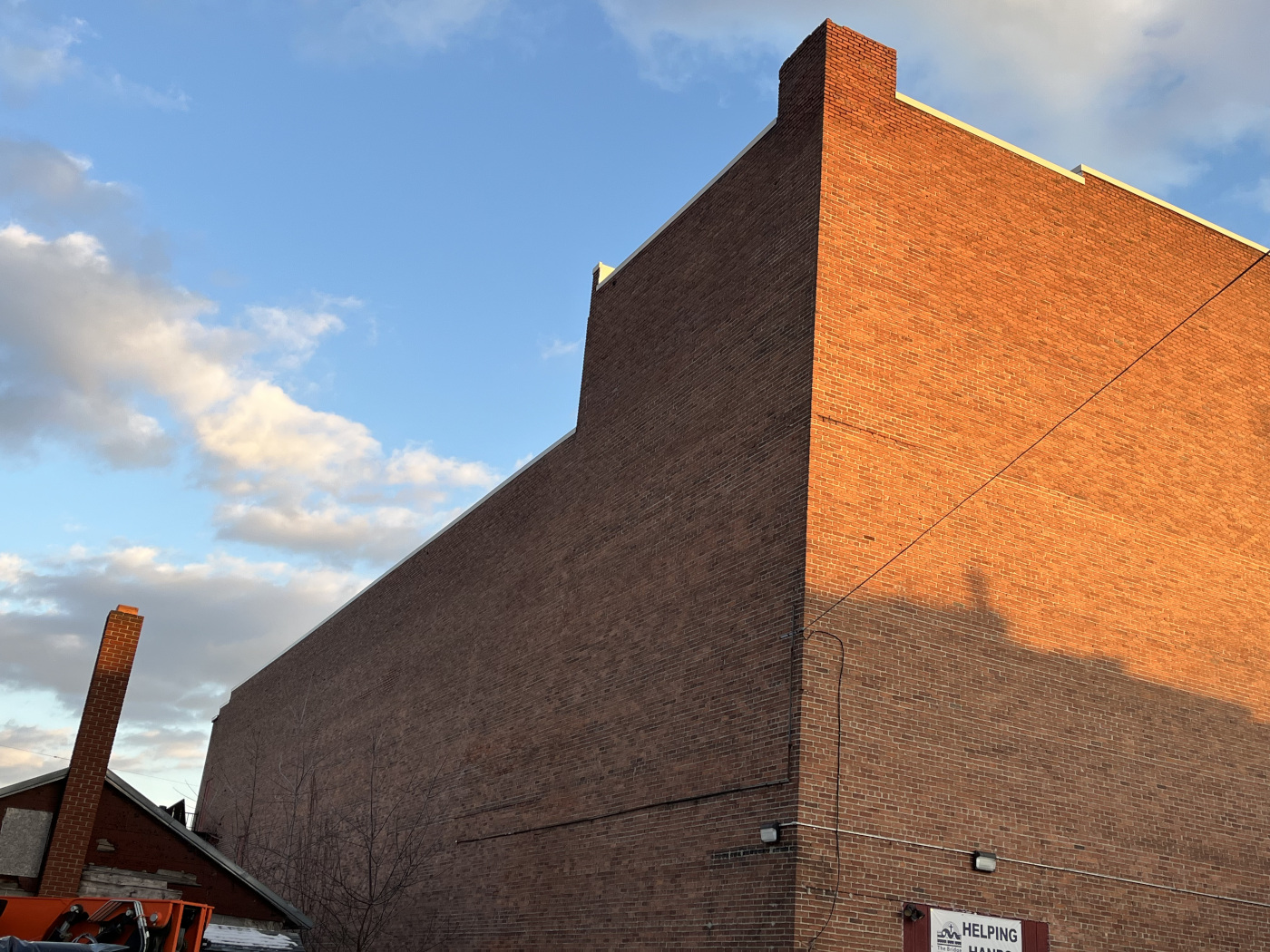 Looking at the northwest corner of the building.